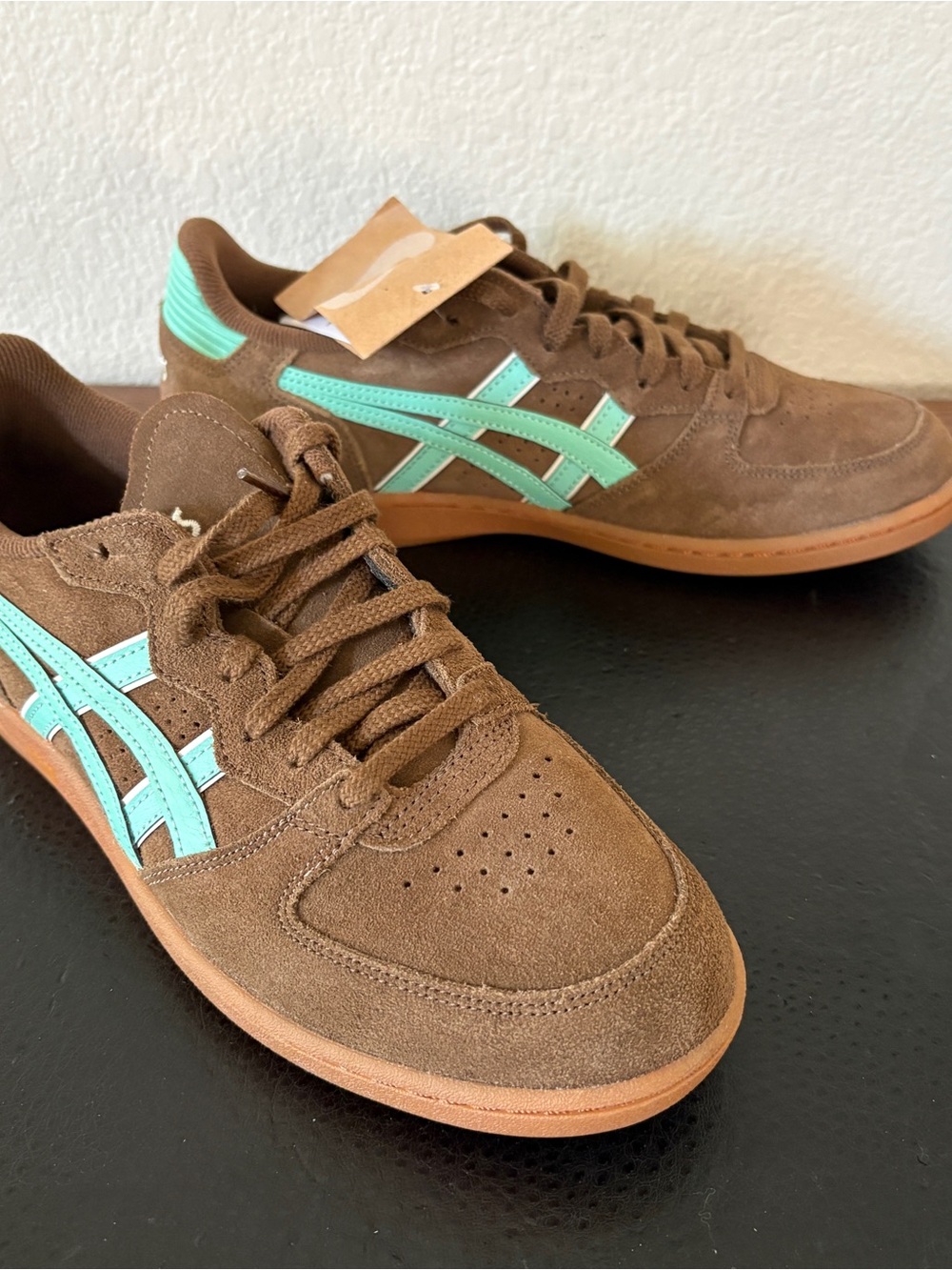 Asics Skyhand OG Brown Green Suede Lifestyle Sneaker 1203A452 Men Size 7.5